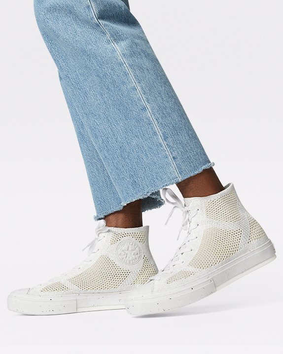 Unisex Converse Chuck 70 Engineered Knit Renew Redux High Top White - Click Image to Close