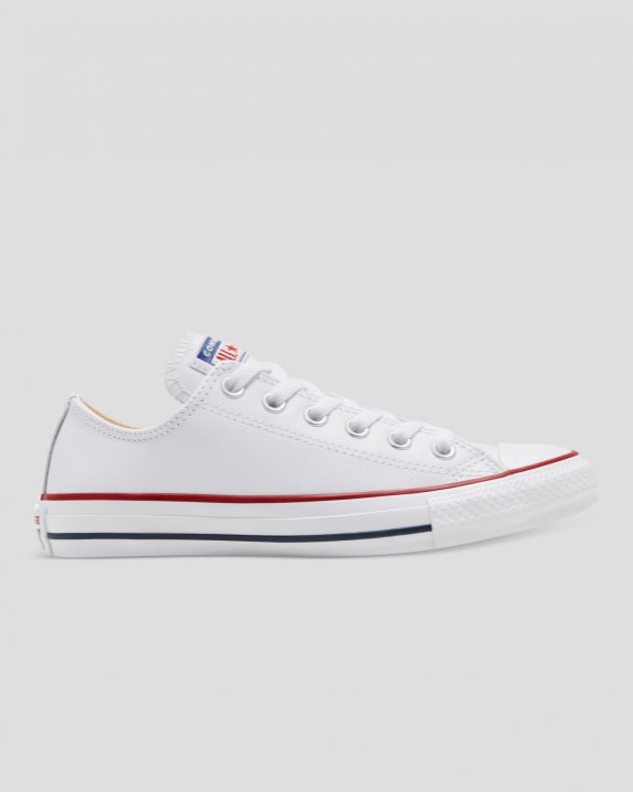 Unisex Converse Chuck Taylor All Star Leather Low Top White - Click Image to Close