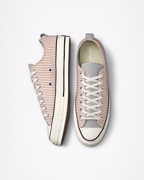 Unisex Converse Chuck 70 Hickory Stripe Low High Top Mineral Clay - Click Image to Close