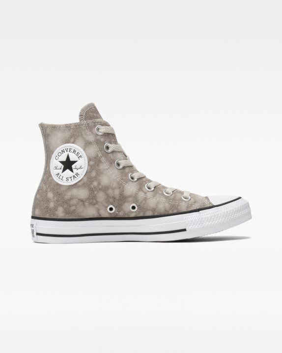 Unisex Converse Chuck Taylor All Star Distressed Leather High Top Light Bone - Click Image to Close