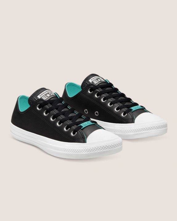 Womens Converse Chuck Taylor All Star Leather HD Fusion Low Top Black - Click Image to Close