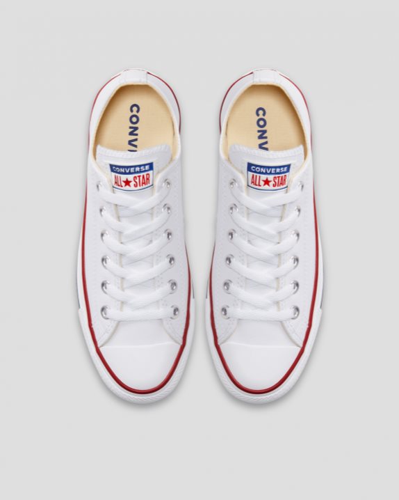 Unisex Converse Chuck Taylor All Star Leather Low Top White - Click Image to Close
