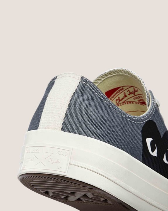 Unisex Converse X Comme des Gar?ons Chuck 70 Play Low Top Steel Grey - Click Image to Close