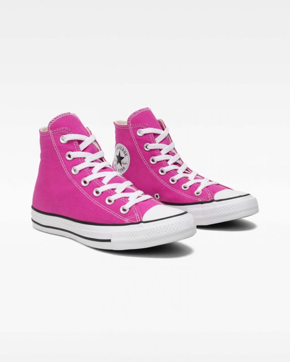 Unisex Converse Chuck Taylor All Star Seasonal Colour High Top Active Fuchsia - Click Image to Close