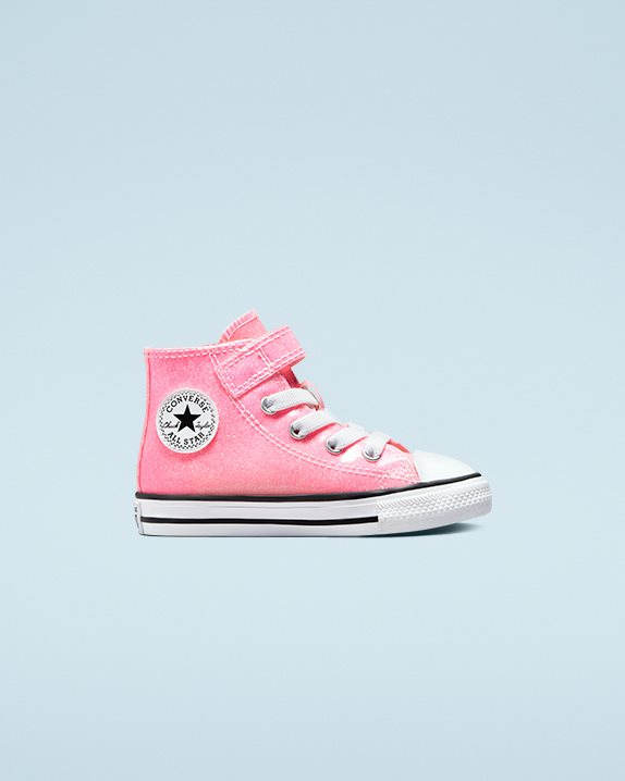 Chuck Taylor All Star Sun Kissed Glitter 1V Toddler High Top Pink - Click Image to Close