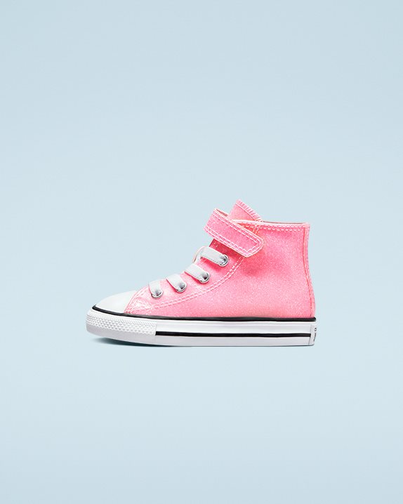 Chuck Taylor All Star Sun Kissed Glitter 1V Toddler High Top Pink - Click Image to Close