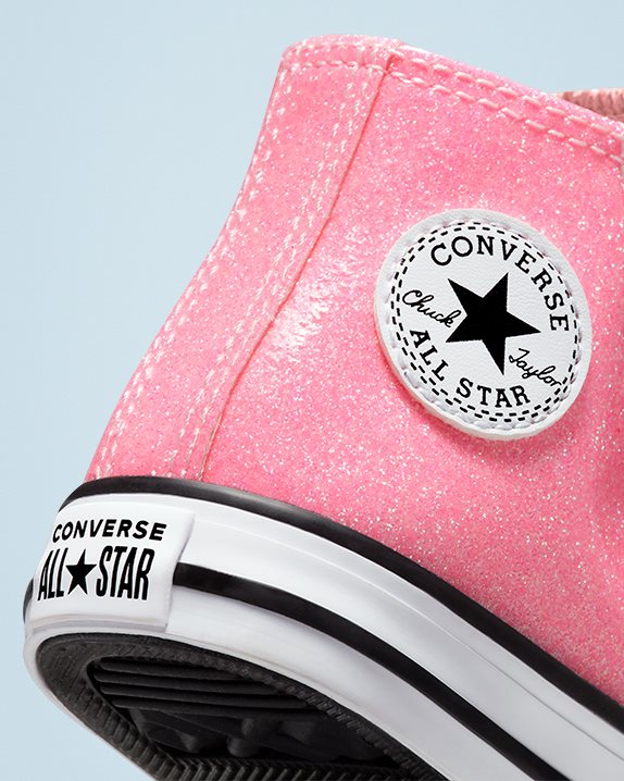 Chuck Taylor All Star Sun Kissed Glitter 1V Toddler High Top Pink - Click Image to Close