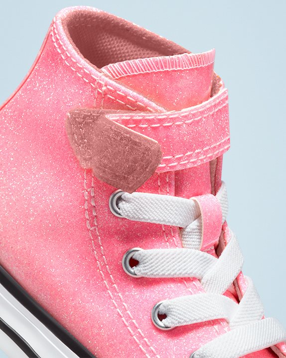 Chuck Taylor All Star Sun Kissed Glitter 1V Toddler High Top Pink - Click Image to Close