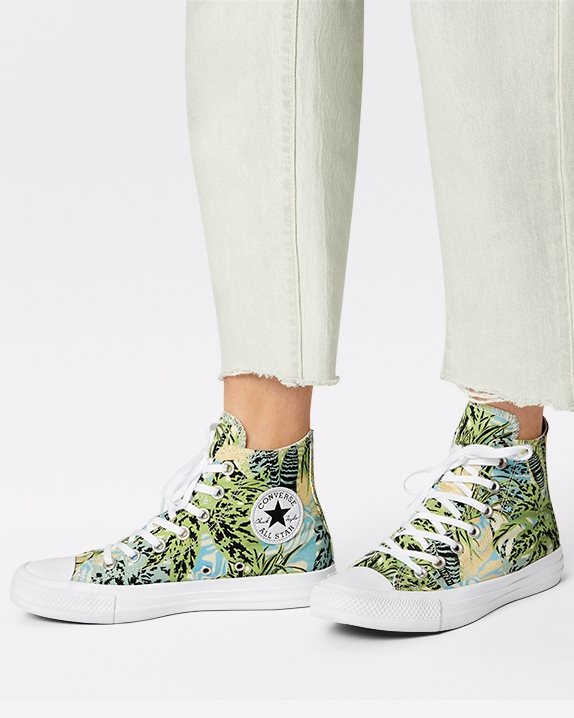 Womens Converse Chuck Taylor All Star Tropical Print High Top Lime Rave