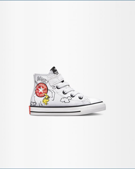 Kids Converse X Peanuts Chuck Taylor All Star Toddler 1V High Top White - Click Image to Close