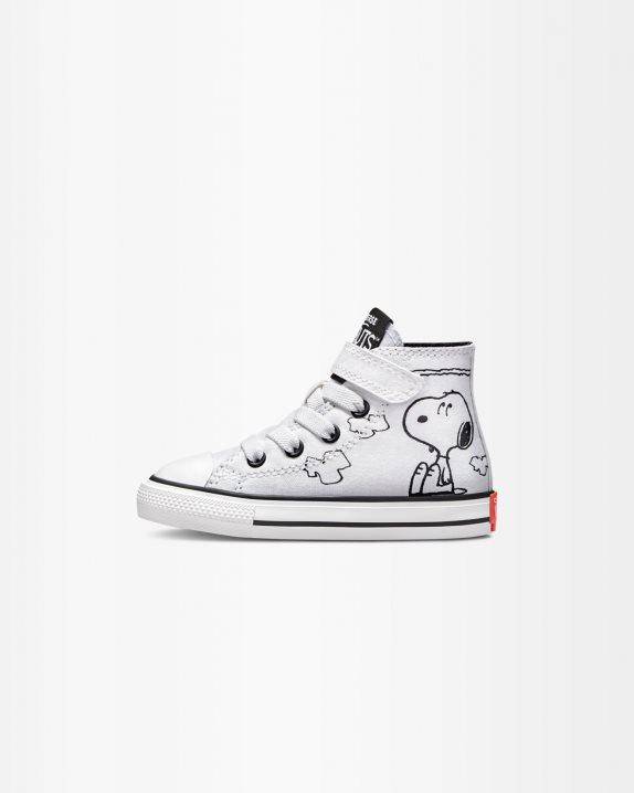 Kids Converse X Peanuts Chuck Taylor All Star Toddler 1V High Top White - Click Image to Close