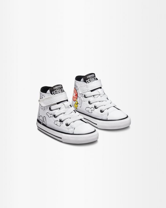Kids Converse X Peanuts Chuck Taylor All Star Toddler 1V High Top White - Click Image to Close