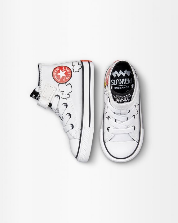 Kids Converse X Peanuts Chuck Taylor All Star Toddler 1V High Top White - Click Image to Close