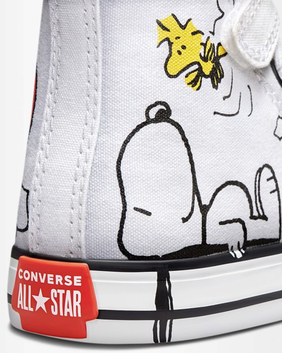 Kids Converse X Peanuts Chuck Taylor All Star Toddler 1V High Top White - Click Image to Close