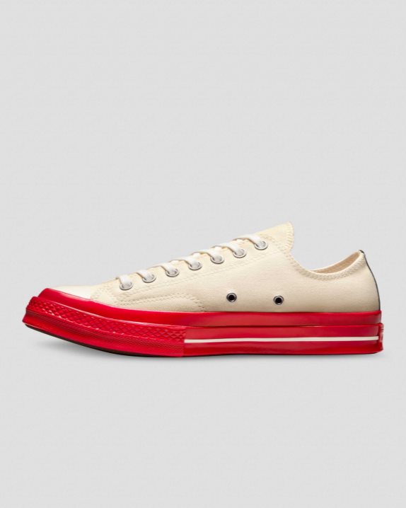 Unisex Converse X Comme des Gar?ons PLAY Chuck 70 Low Top Pristine - Click Image to Close