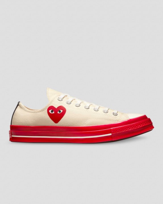Unisex Converse X Comme des Gar?ons PLAY Chuck 70 Low Top Pristine - Click Image to Close