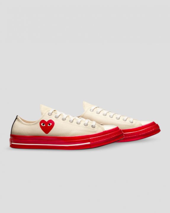 Unisex Converse X Comme des Gar?ons PLAY Chuck 70 Low Top Pristine - Click Image to Close