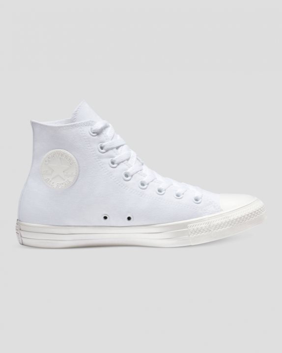 Unisex Converse Chuck Taylor All Star Classic Colour High Top White Mono - Click Image to Close