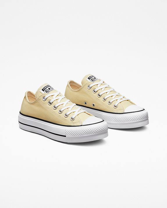 Womens Converse Chuck Taylor All Star Lift Seasonal Colour Low Top Lemon Drop - Click Image to Close