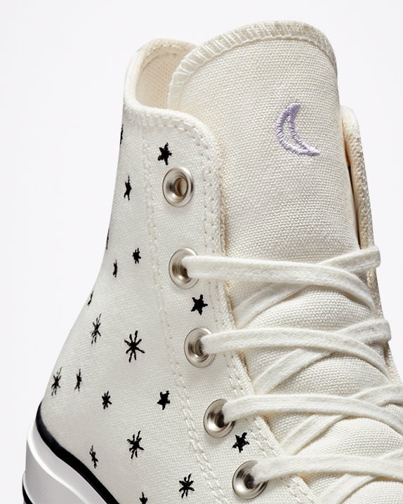 Womens Converse Chuck Taylor All Star Lift Crystal Energy High Top Egret - Click Image to Close