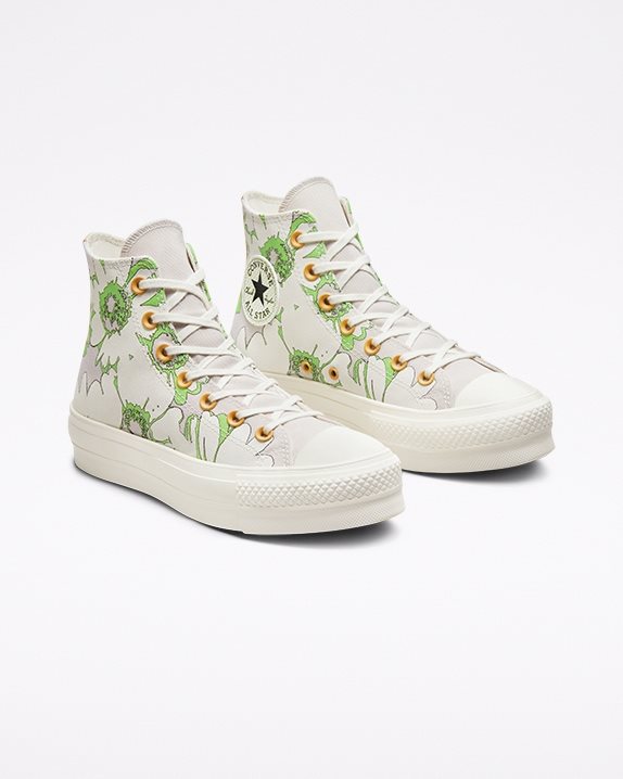 Womens Converse Chuck Taylor All Star Lift Summer Florals High Top Desert Sand