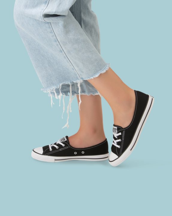 Womens Converse Chuck Taylor All Star Dainty Ballet Lace Slip Black - Click Image to Close