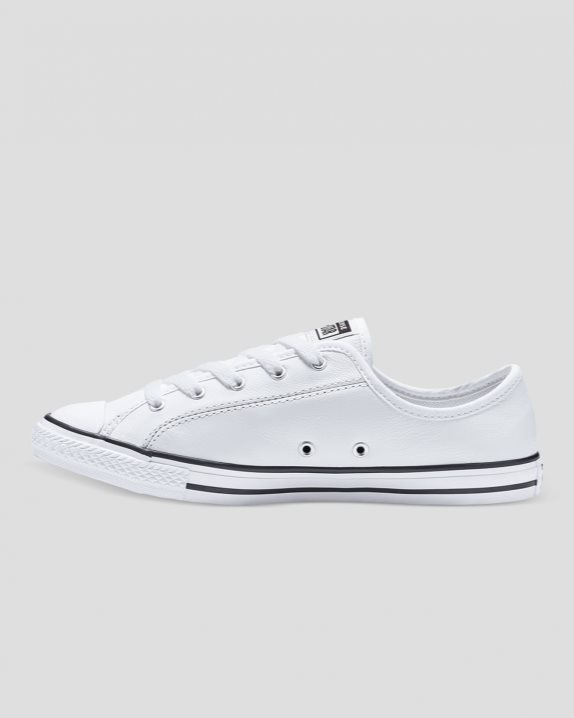 Womens Converse Chuck Taylor All Star Dainty Leather Low Top White