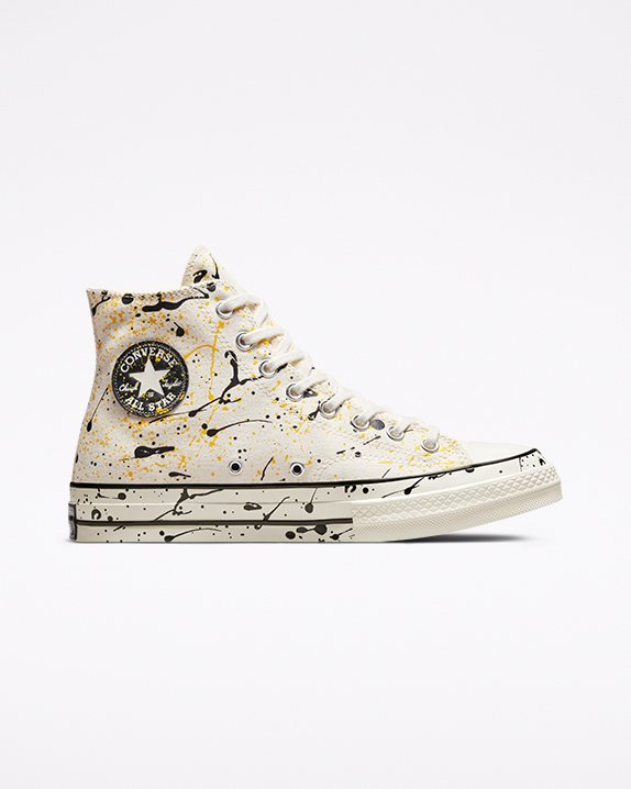 Unisex Converse Chuck 70 Paint Splatter High Top Egret - Click Image to Close