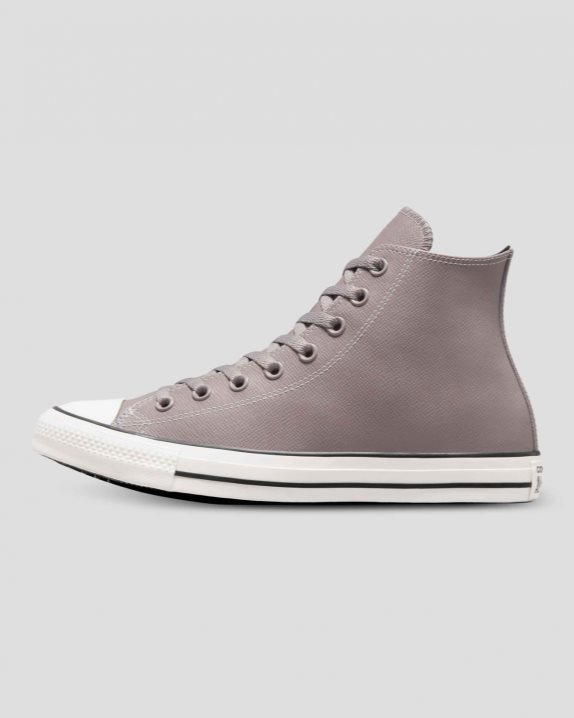 Unisex Converse Chuck Taylor All Star Embossed Leather High Top Mercury Grey - Click Image to Close