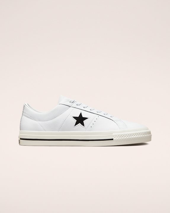 Unisex Converse One Star Pro Leather Low Top White - Click Image to Close